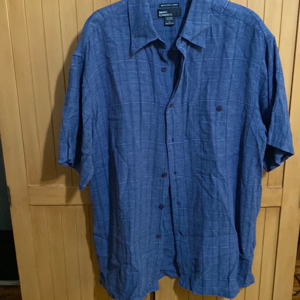 MENS MARC EDWARDS
SHORT SLEEVE BUTTON DOWN\Large/Blue - Picture 3 of 15
